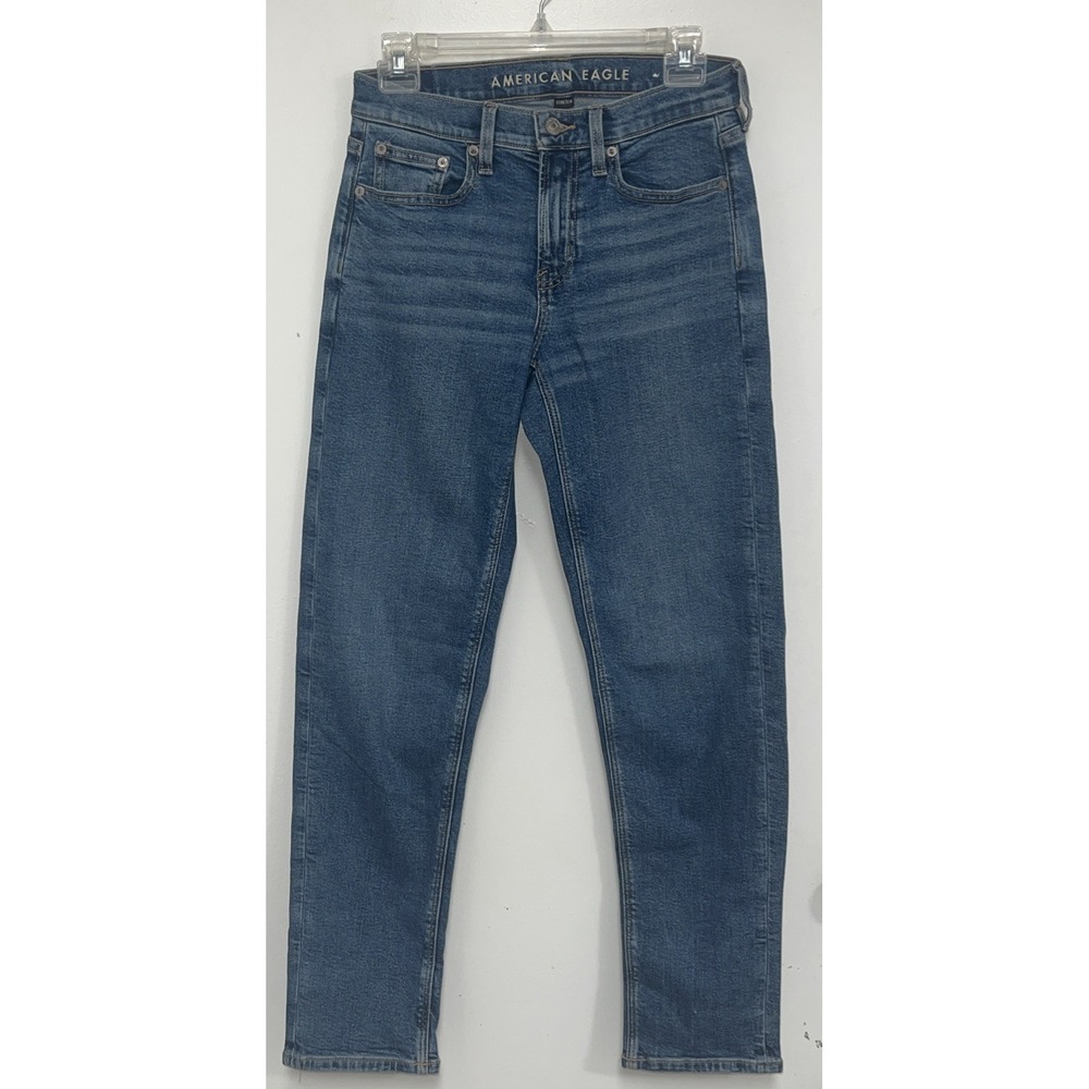 American Eagle Jeans Women's Size 0 Blue 90s Straight Med Wash Denim Stretch